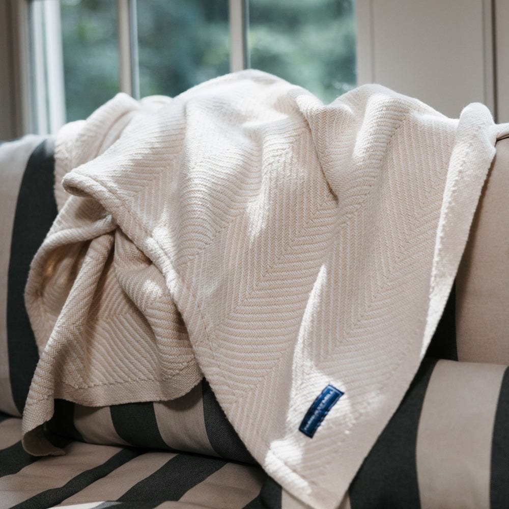 Monhegan Cotton Throw Without Fringe active All Throws Best Seller Cotton Throws Current FWM group-gallery Herringbone Collection Herringbone Throw machine washable Monhegan Cotton Throw Without Fringe Throws