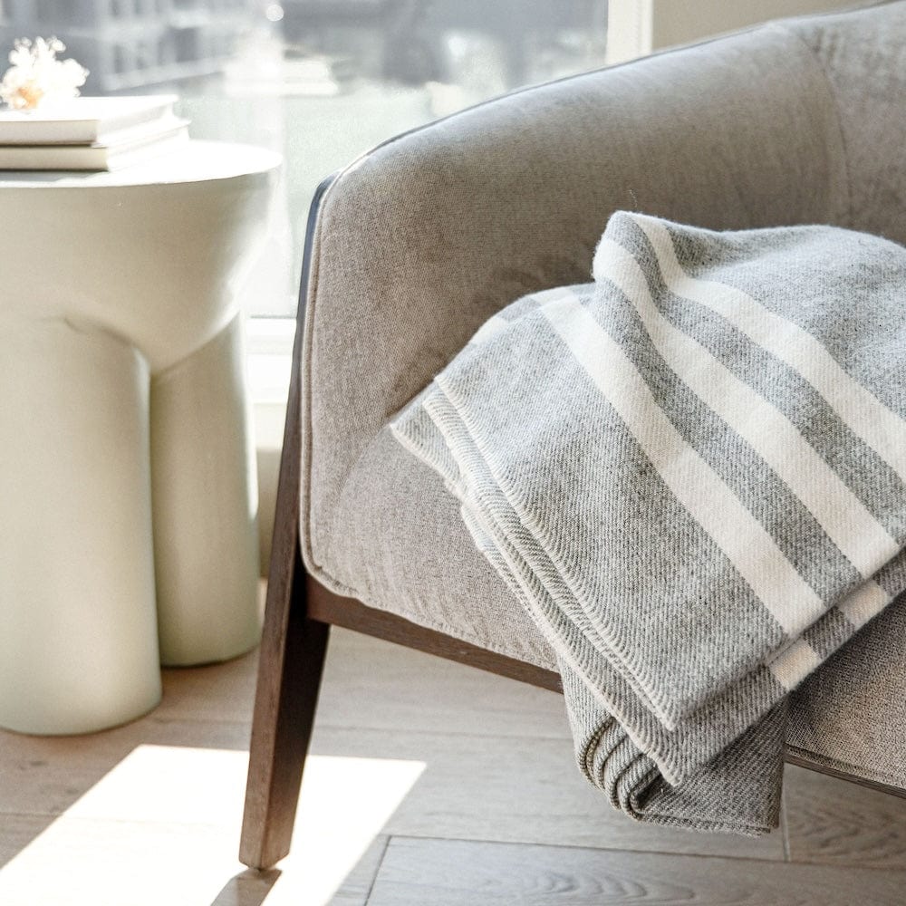 Trapper Wool Throw - Gray active Current Faribault Full Price group-gallery machine washable New Lower Price personalization Stripes Trapper Wool Throw