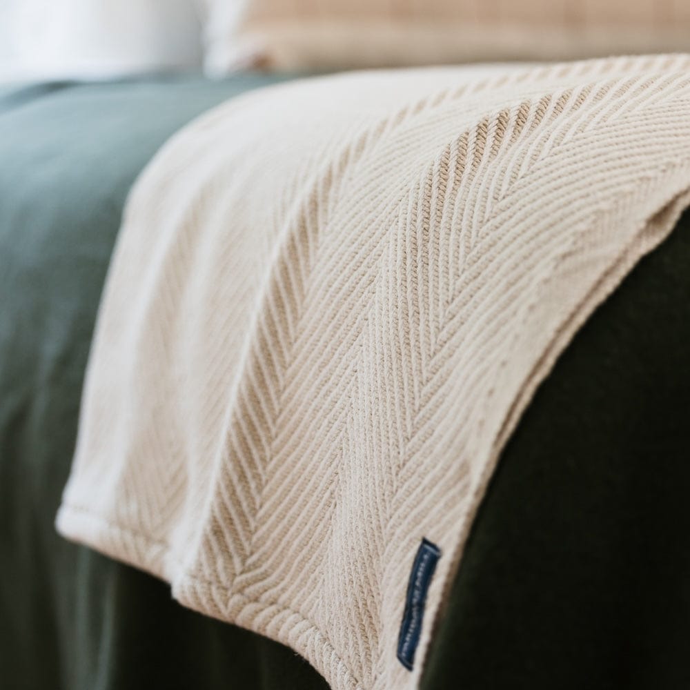 Monhegan Cotton Throw Without Fringe active All Throws Best Seller Cotton Throws Current FWM group-gallery Herringbone Collection Herringbone Throw machine washable Monhegan Cotton Throw Without Fringe Throws
