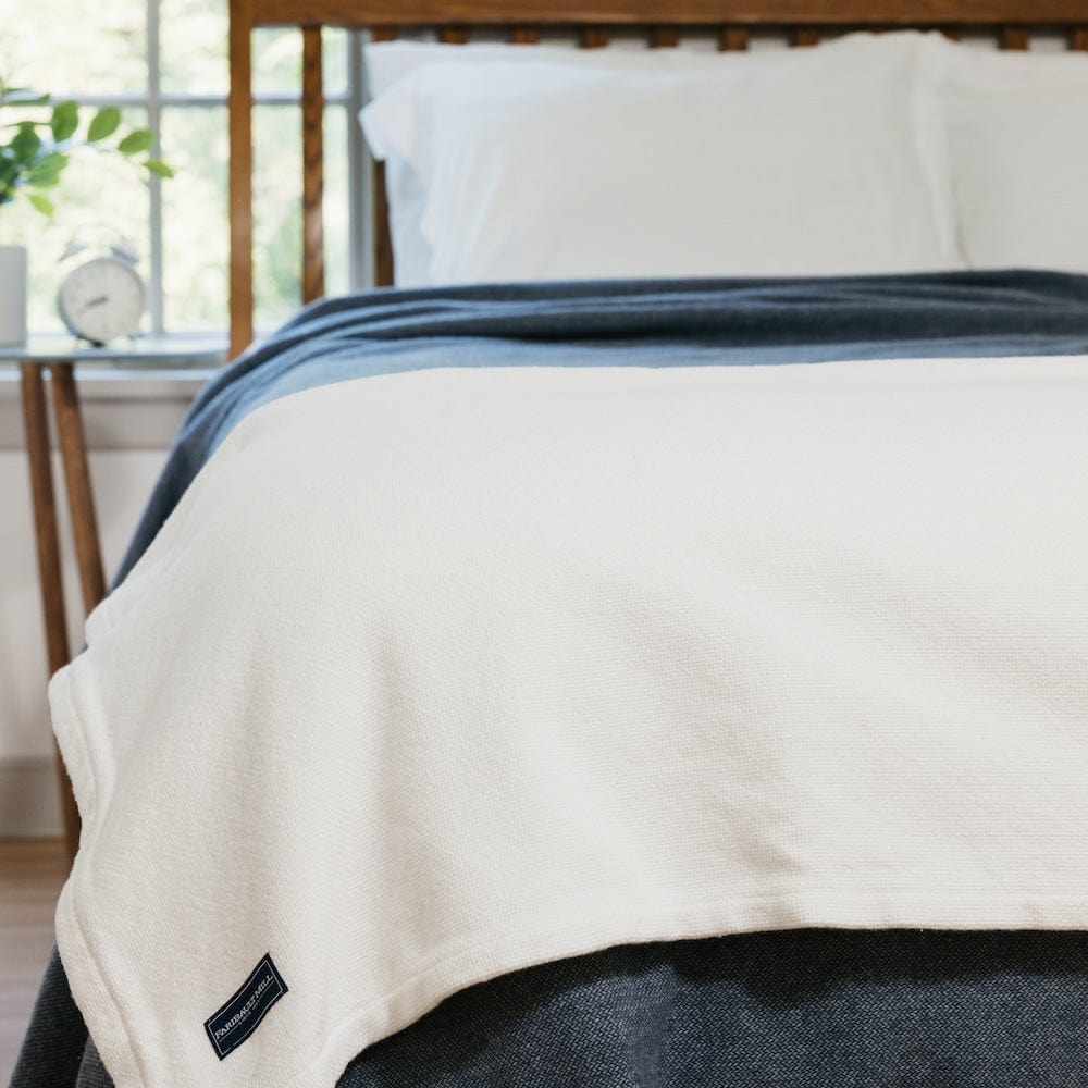 Pure & Simple Cotton Blanket - White active Current Full group-gallery King machine washable Maine New Lower Price personalization Pure & Simple Cotton Blanket Queen Solids Twin