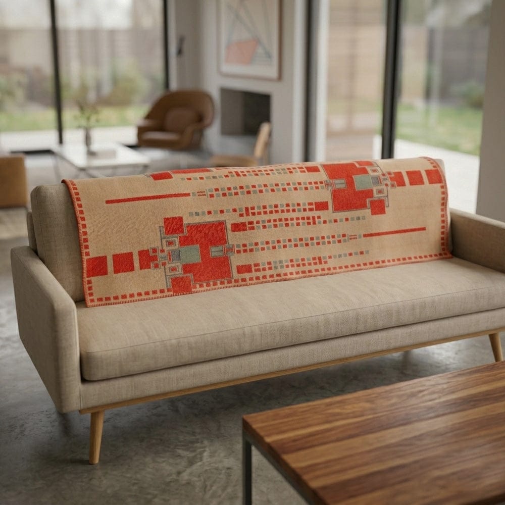 Frank Lloyd Wright Hollyhock House Rug Wool Throw active Current Dry clean or hand wash Faribault Frank Lloyd Wright Full Price