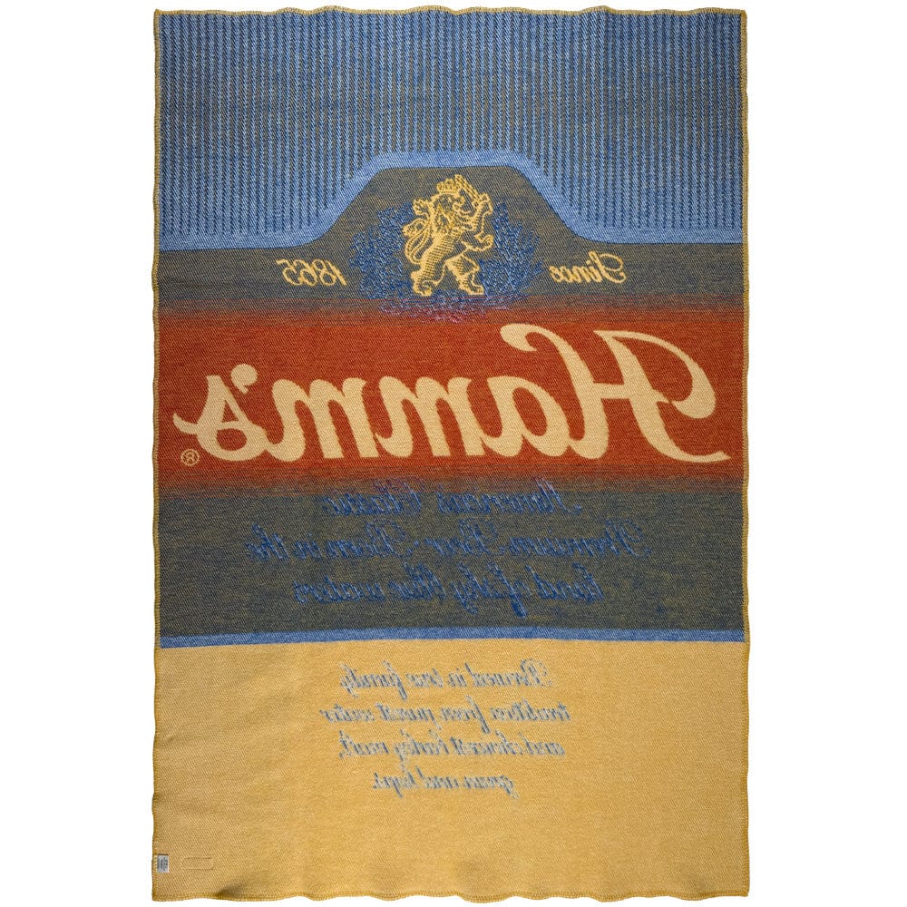 Hamm's Beer Can Wool Throw active Current Dry clean or hand wash Faribault Full Price Hamm's Beer Wool Throw New Lower Price personalization