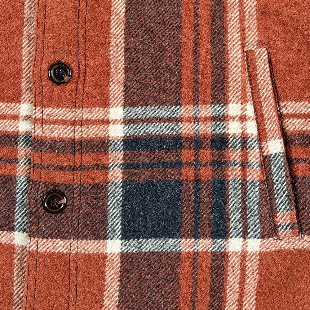 Heritage Plaid Shirt Jacket - Rust/Navy active dry clean only Faribault
