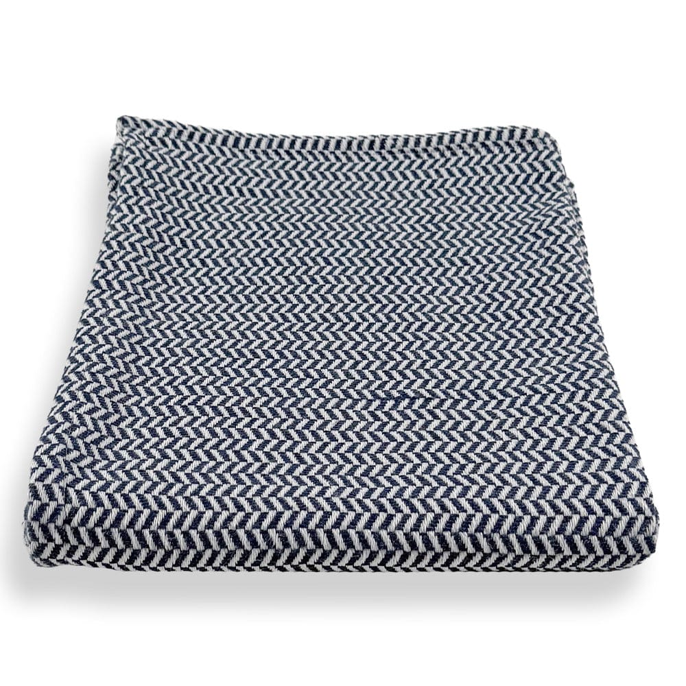 Limited Edition North Star Herringbone Throw - Blue Current Faribault group-gallery Machine Washable sustainable throws