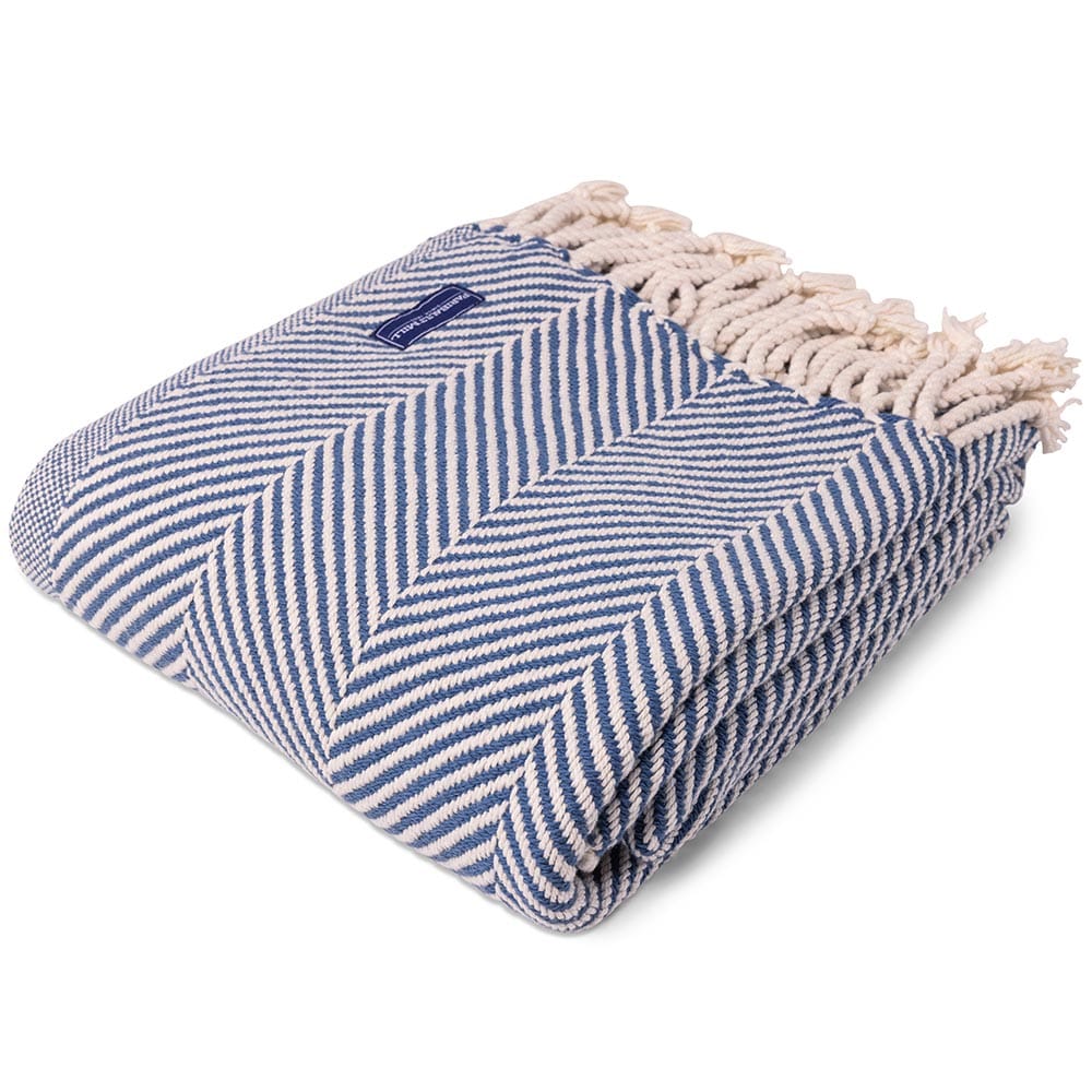 Monhegan Cotton Throw With Fringe Indigo