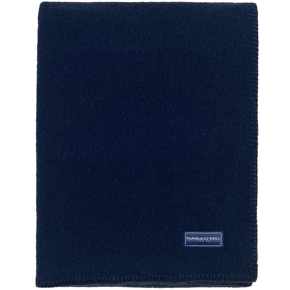 Pure & Simple Wool Blanket - Navy active Current Faribault Full Full Price group-gallery King machine washable New Lower Price personalization Pure & Simple Wool Blanket Queen Solids Twin