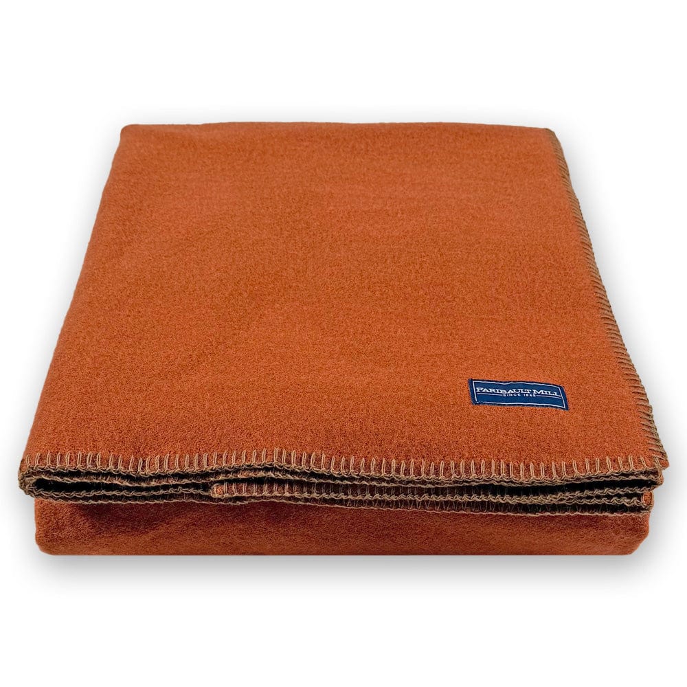 Pure & Simple Wool Blanket - Terracotta active Current Faribault Full Full Price group-gallery King machine washable New Lower Price personalization Pure & Simple Wool Blanket Queen Solids Twin