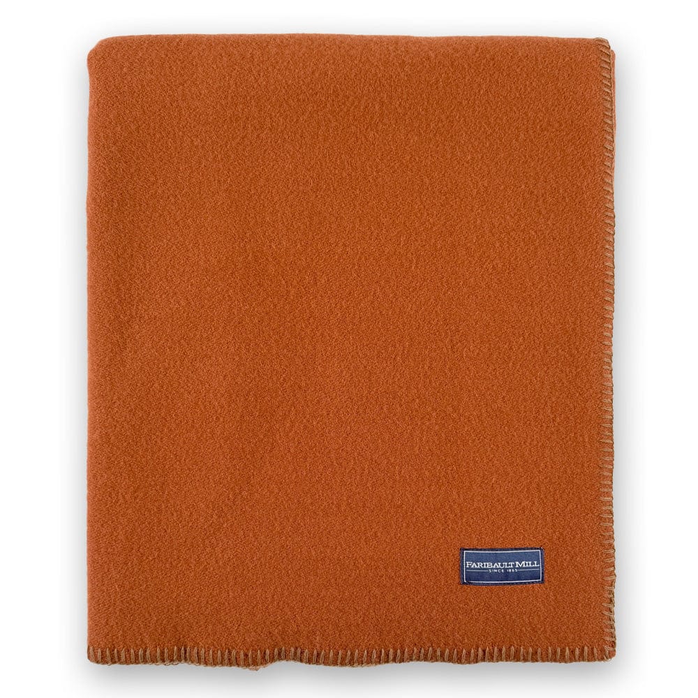 Pure & Simple Wool Blanket - Terracotta active Current Faribault Full Full Price group-gallery King machine washable New Lower Price personalization Pure & Simple Wool Blanket Queen Solids Twin