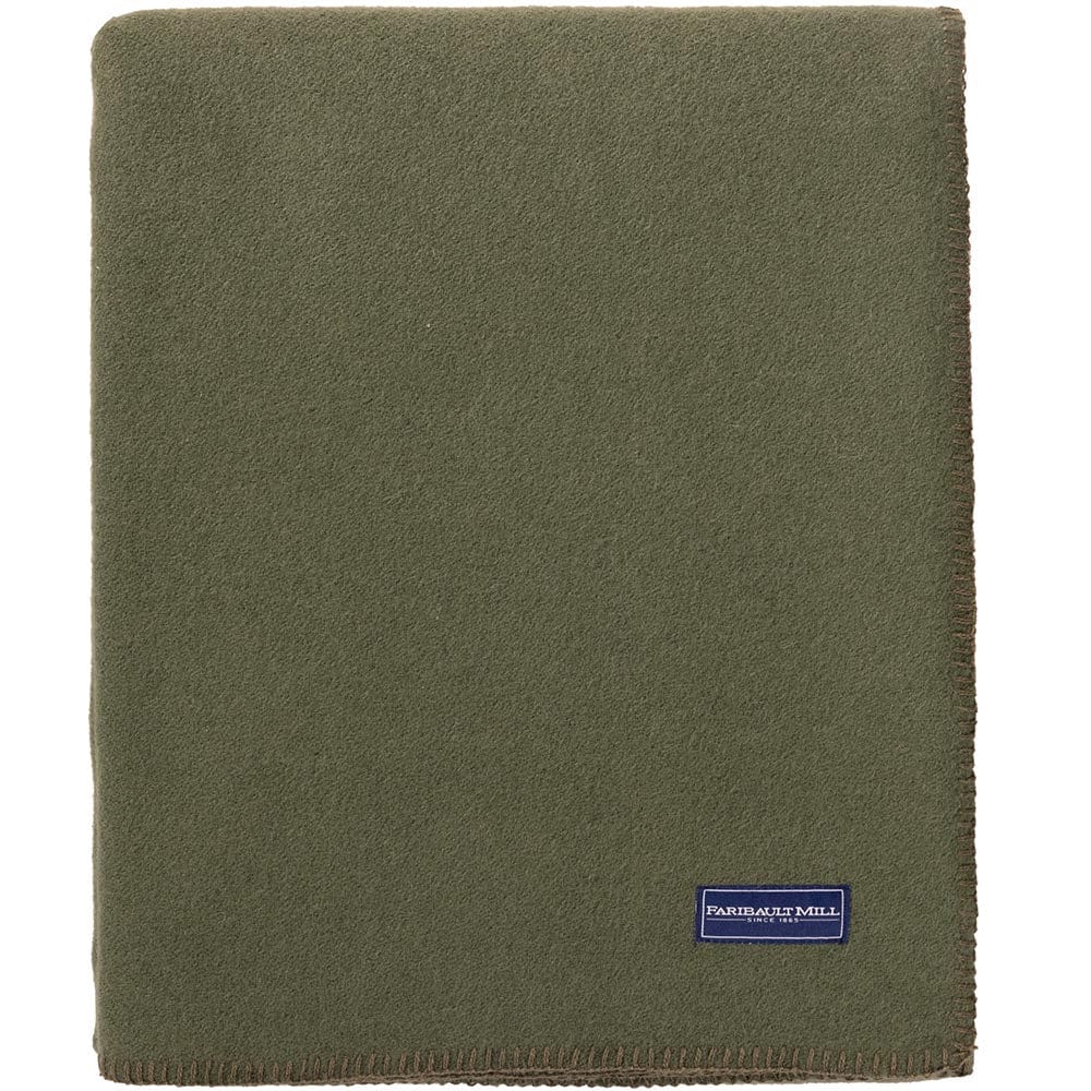 Factory Second Pure & Simple Wool Blanket Olive