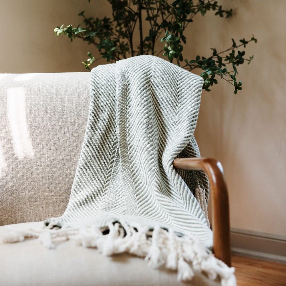 Monhegan Cotton Throw With Fringe - Tea active All Throws Best Seller Cotton Throws Current Full Price FWM group-gallery Herringbone Collection Herringbone Throw machine washable Maine Monhegan Cotton Throw With Fringe New Lower Price personalization Regular Priced Throws