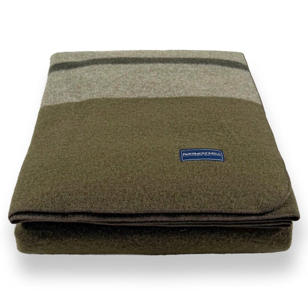 Factory Second Scout Wool Camp Blanket - Moss Green active Current Full King machine washable Queen Scout Wool Camp Blanket Stripes Twin