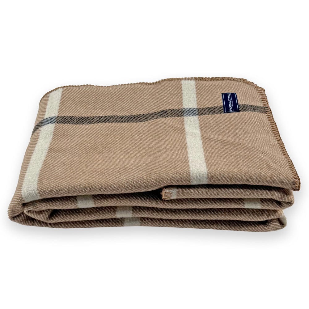Windowpane Plaid Wool Throw - Beige active Current Faribault Full Price group-gallery Stripes