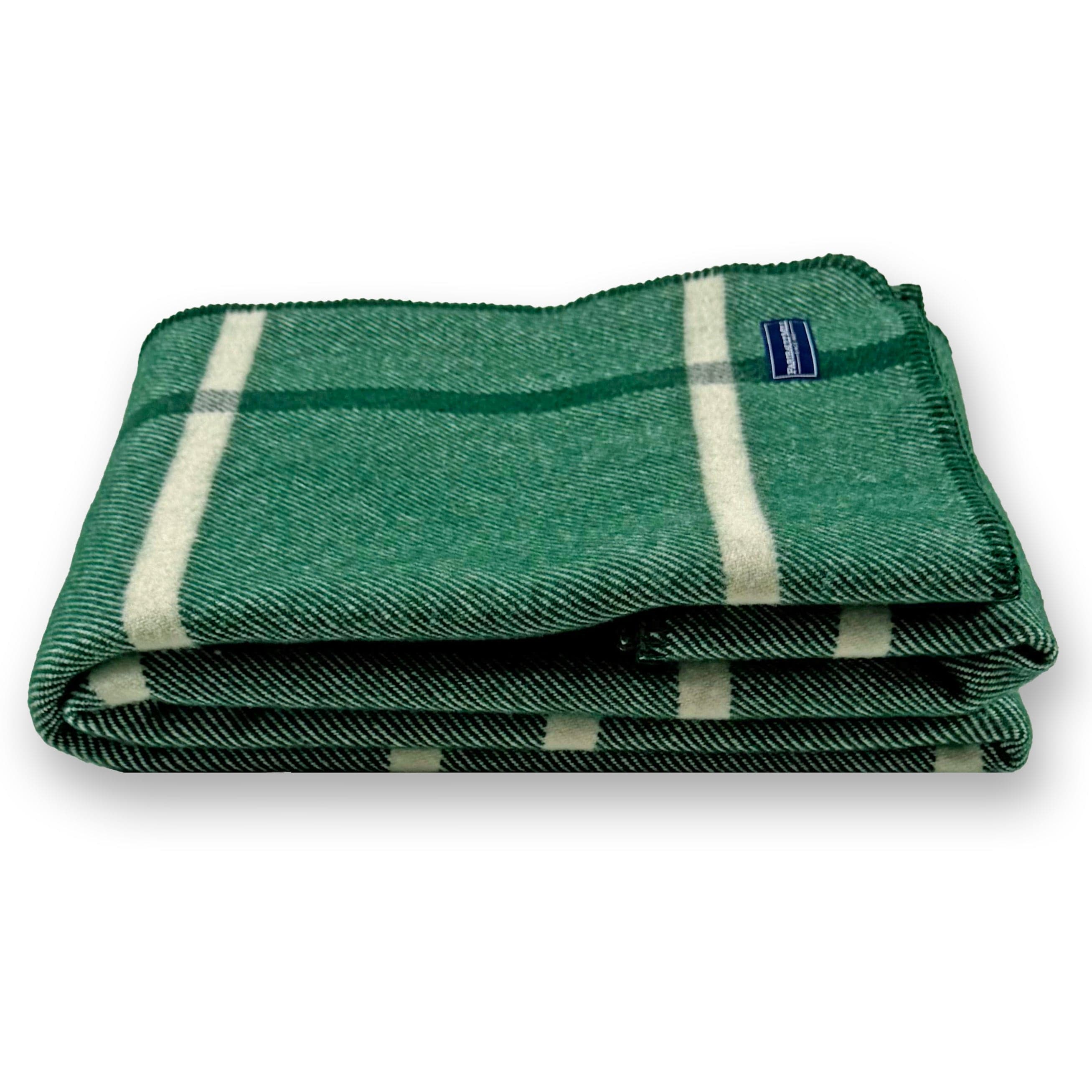 Windowpane Plaid Wool Throw - Forest Green active Current Faribault Full Price group-gallery Stripes