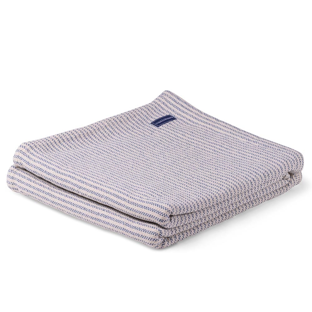 Winslow Cotton Blanket - French Blue active Current Full group-gallery King machine washable Queen Stripes Twin Winslow Cotton Blanket