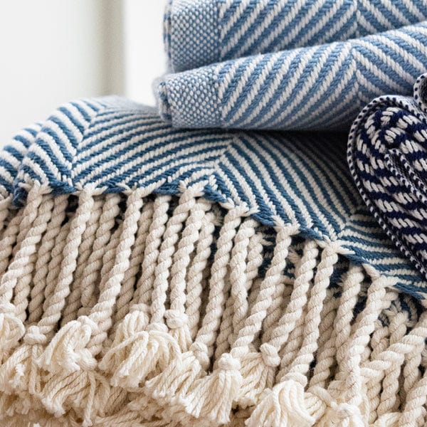 Monhegan Cotton Throw With Fringe active All Throws Best Seller Cotton Throws Current FWM group-gallery Herringbone Collection Herringbone Throw machine washable Monhegan Cotton Throw With Fringe Regular Priced Throws