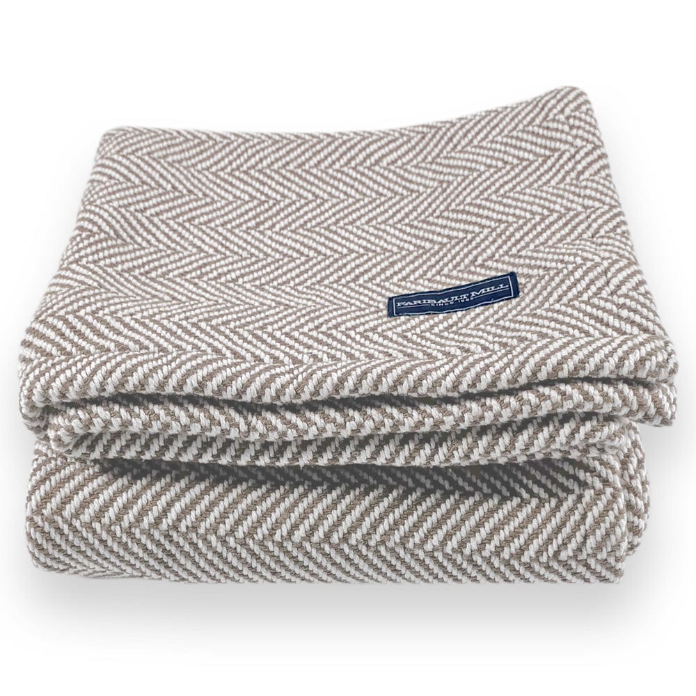Brahms Mount 42" x 69" Penobscot Cotton Throw - Oyster