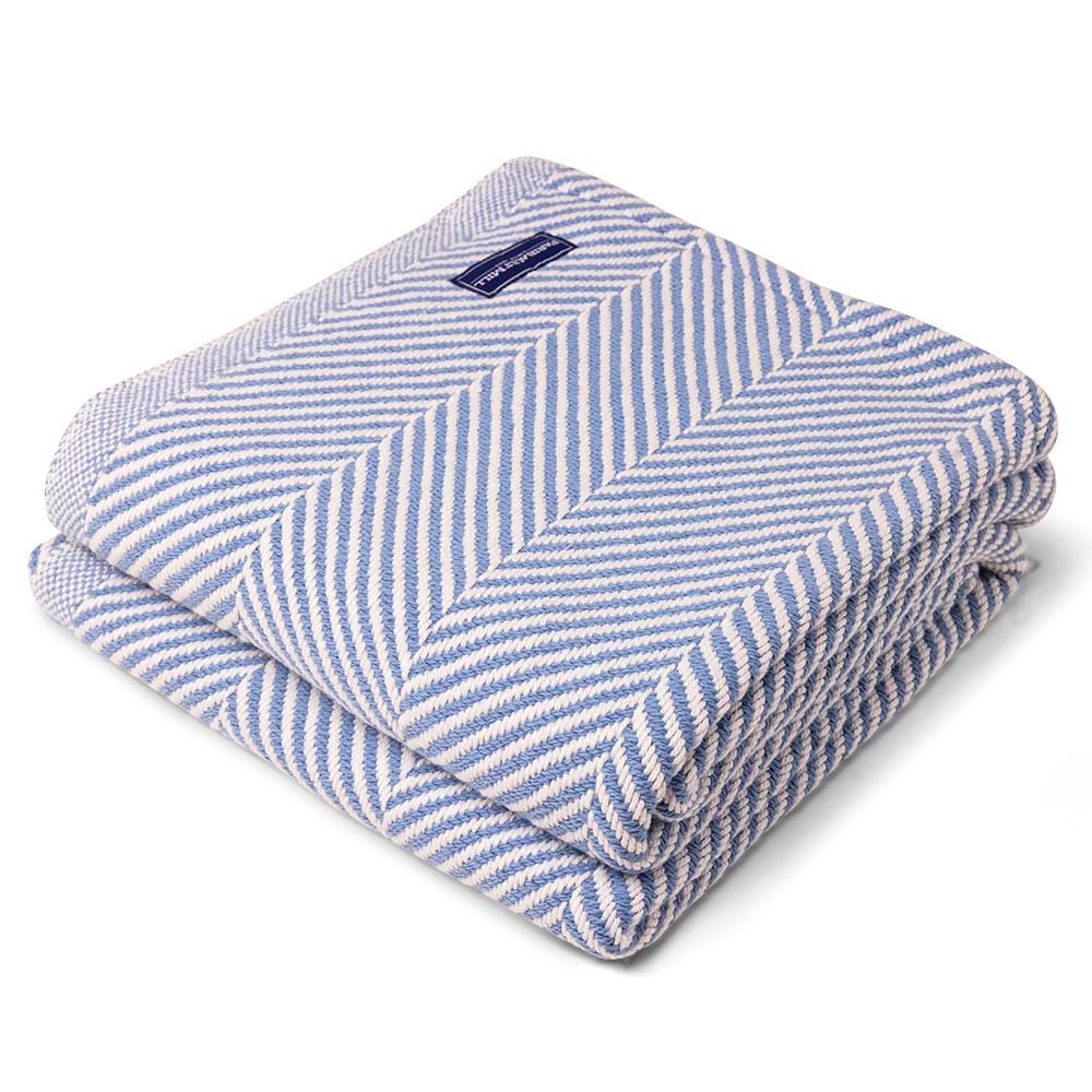 Brahms Mount 48" x 70" Monhegan Cotton Throw Without Fringe - Denim