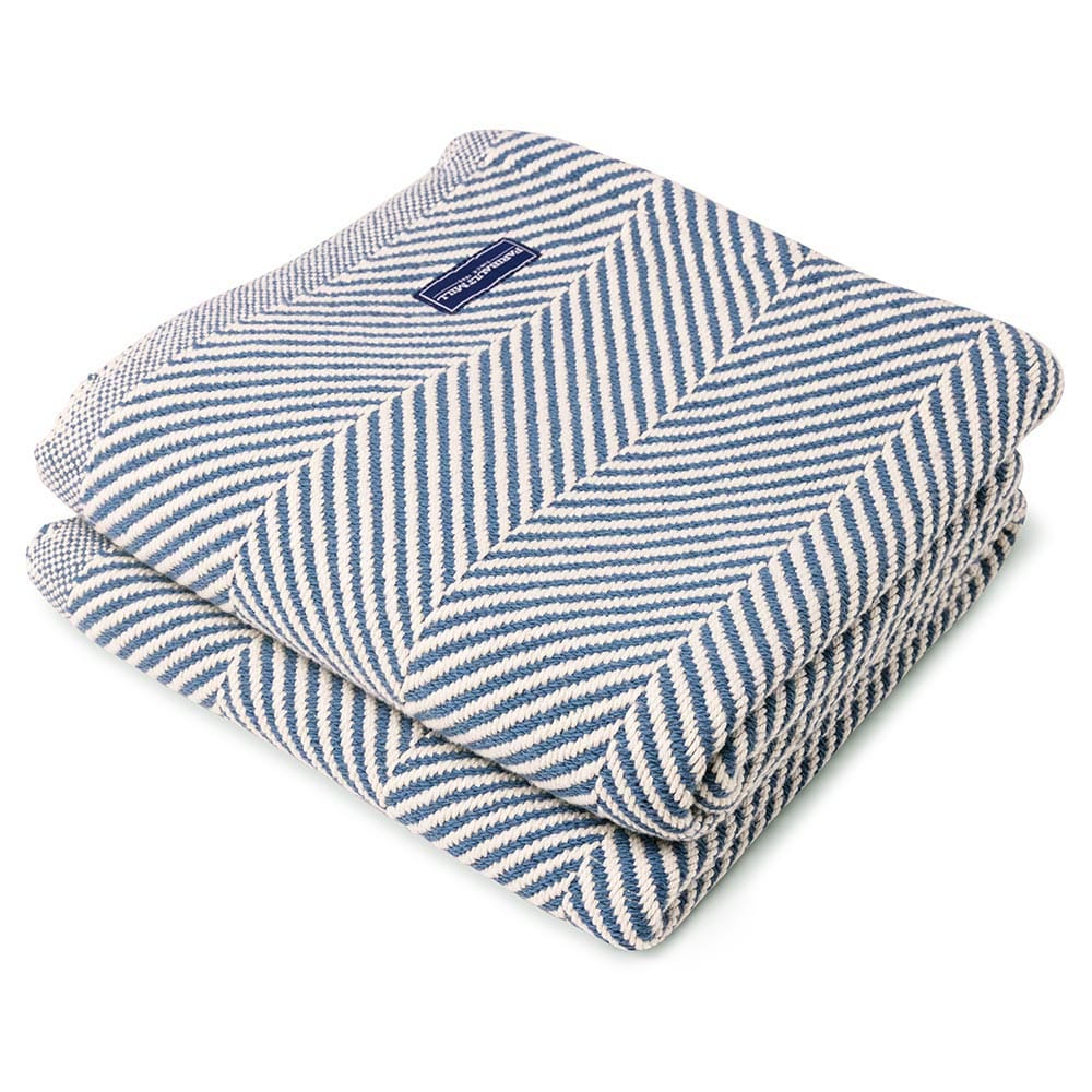 Brahms Mount 48" x 70" Monhegan Cotton Throw Without Fringe - Indigo