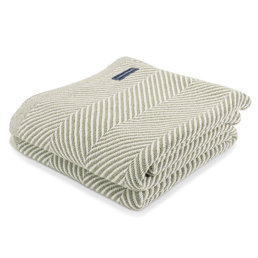 Brahms Mount 48" x 70" Monhegan Cotton Throw Without Fringe - Tea