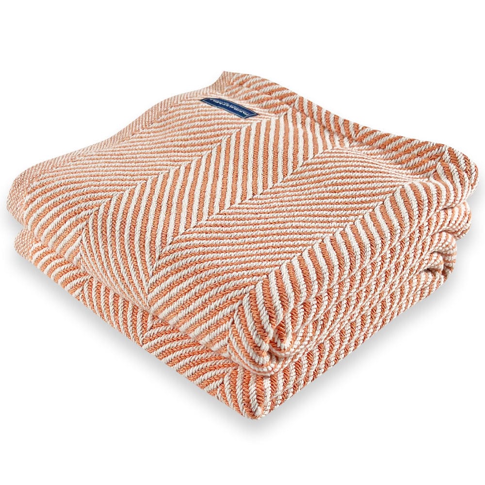 Brahms Mount Bittersweet / Fringeless Monhegan Cotton Throw Without Fringe - Bittersweet