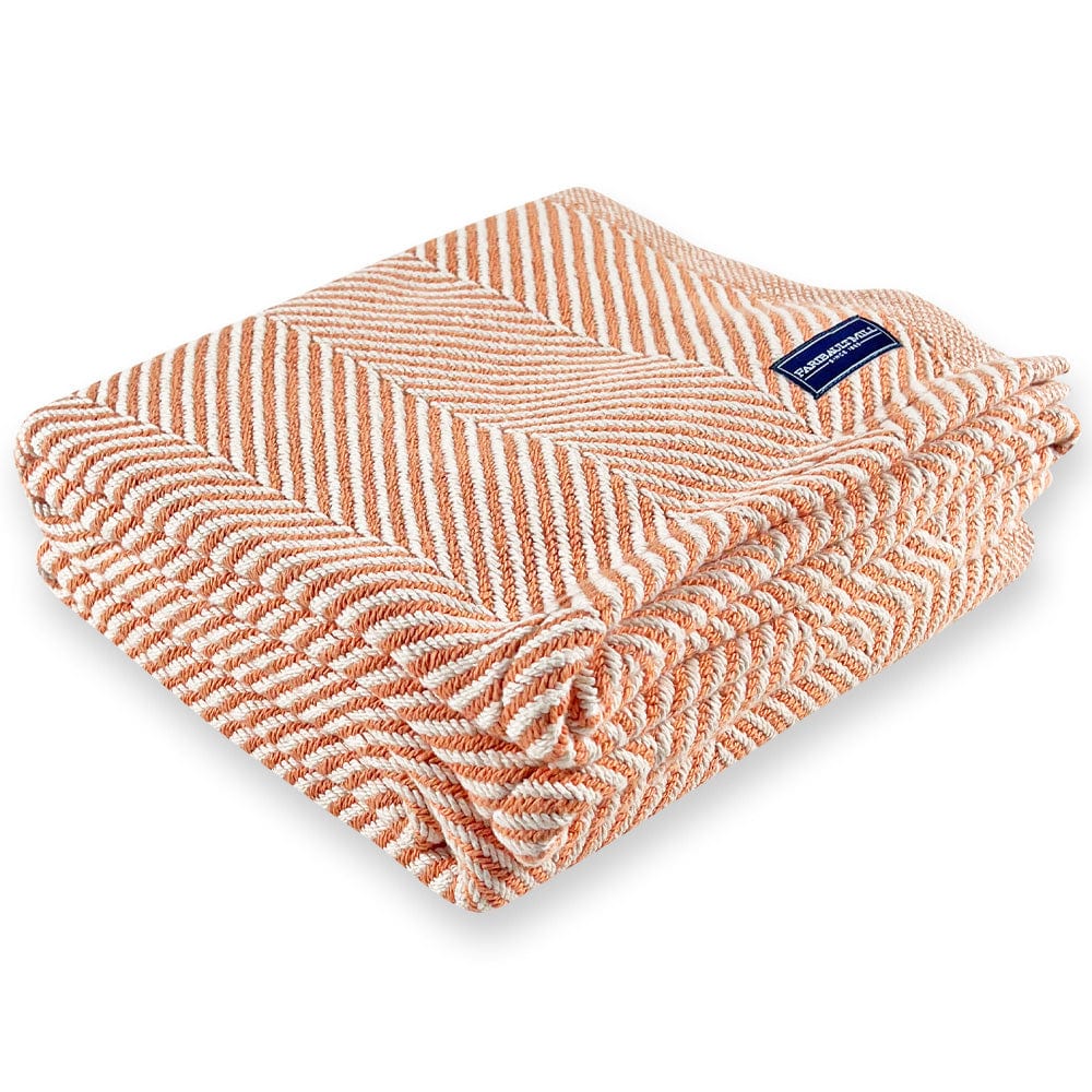 Brahms Mount Bittersweet / Fringeless Monhegan Cotton Throw Without Fringe - Bittersweet