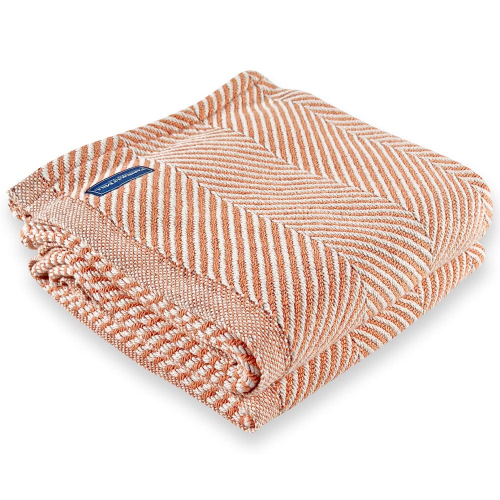 Brahms Mount Bittersweet / Fringeless Monhegan Cotton Throw Without Fringe - Bittersweet