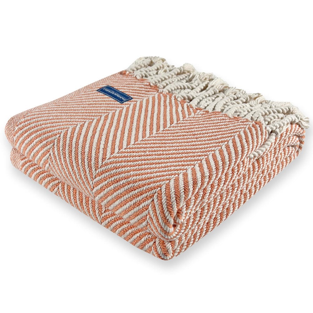 Brahms Mount Bittersweet / With Fringe Monhegan Cotton Throw With Fringe - Bittersweet