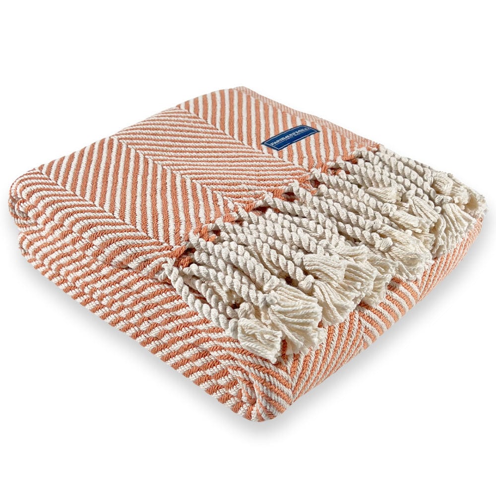 Brahms Mount Bittersweet / With Fringe Monhegan Cotton Throw With Fringe - Bittersweet