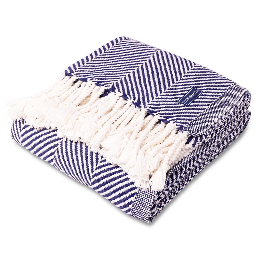 Brahms Mount Monhegan Cotton Throw With Fringe