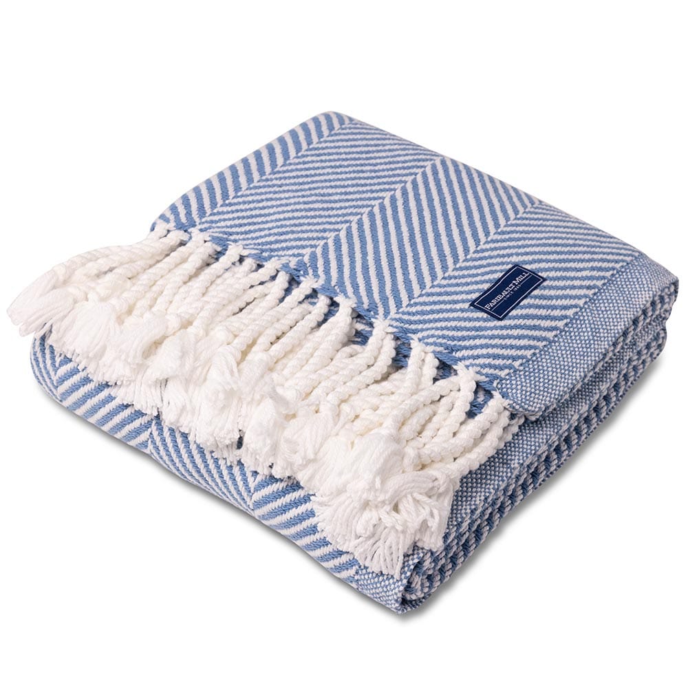 Brahms Mount Monhegan Cotton Throw With Fringe