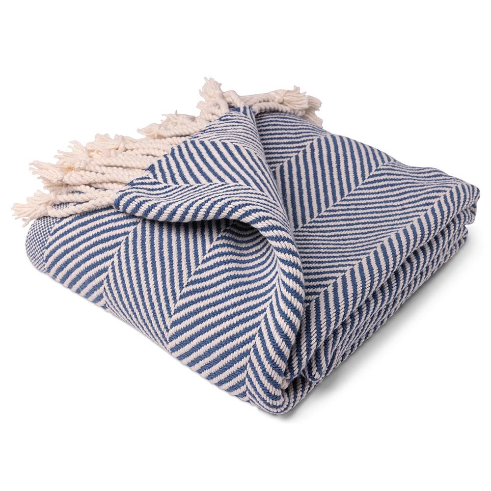 Brahms Mount Monhegan Cotton Throw With Fringe