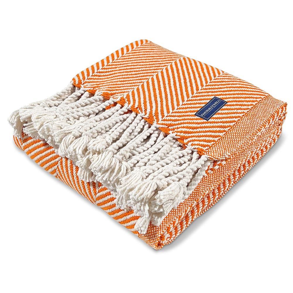 Brahms Mount Monhegan Cotton Throw With Fringe