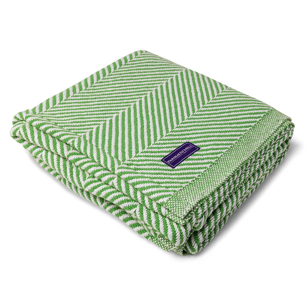 Monhegan Cotton Throw Without Fringe - Sugar Snap active All Throws Best Seller Cotton Throws FWM Herringbone Collection Herringbone Throw machine washable Maine Regular Priced Throws
