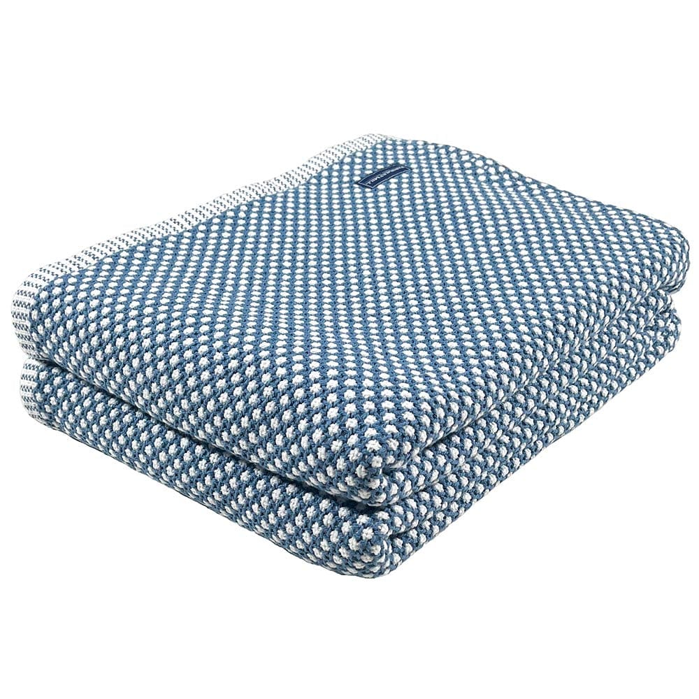 Brahms Mount Twin Edgecomb Cotton Blanket - French Blue