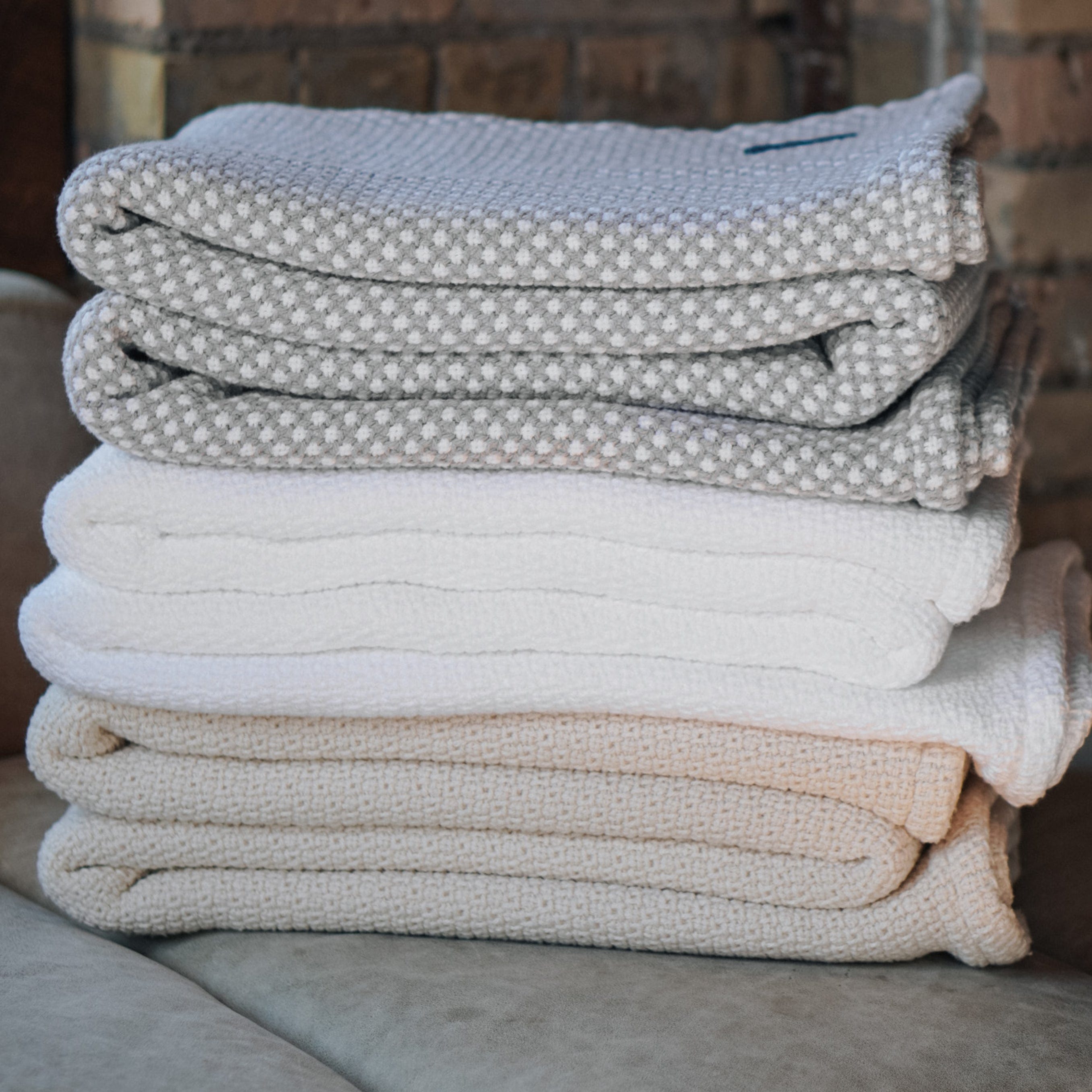 Edgecomb Cotton Blanket - White active Current Edgecomb Cotton Blanket Full group-gallery King machine washable Maine New Lower Price personalization Queen Solids Twin