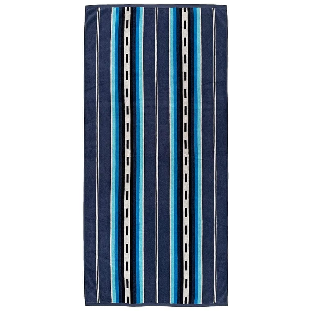 Faribault Mill 34" x 70" Ocean Stripe Towel - Blue