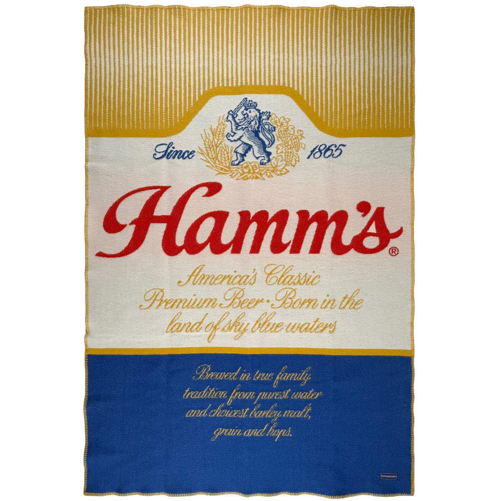 Faribault Mill 42" x 65" Hamm's Beer Can Wool Throw
