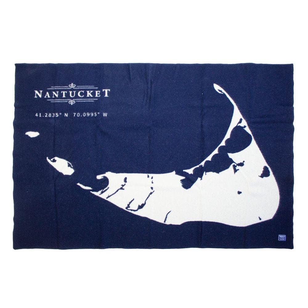Faribault Mill 42" x 65" Map Nantucket Wool Throw