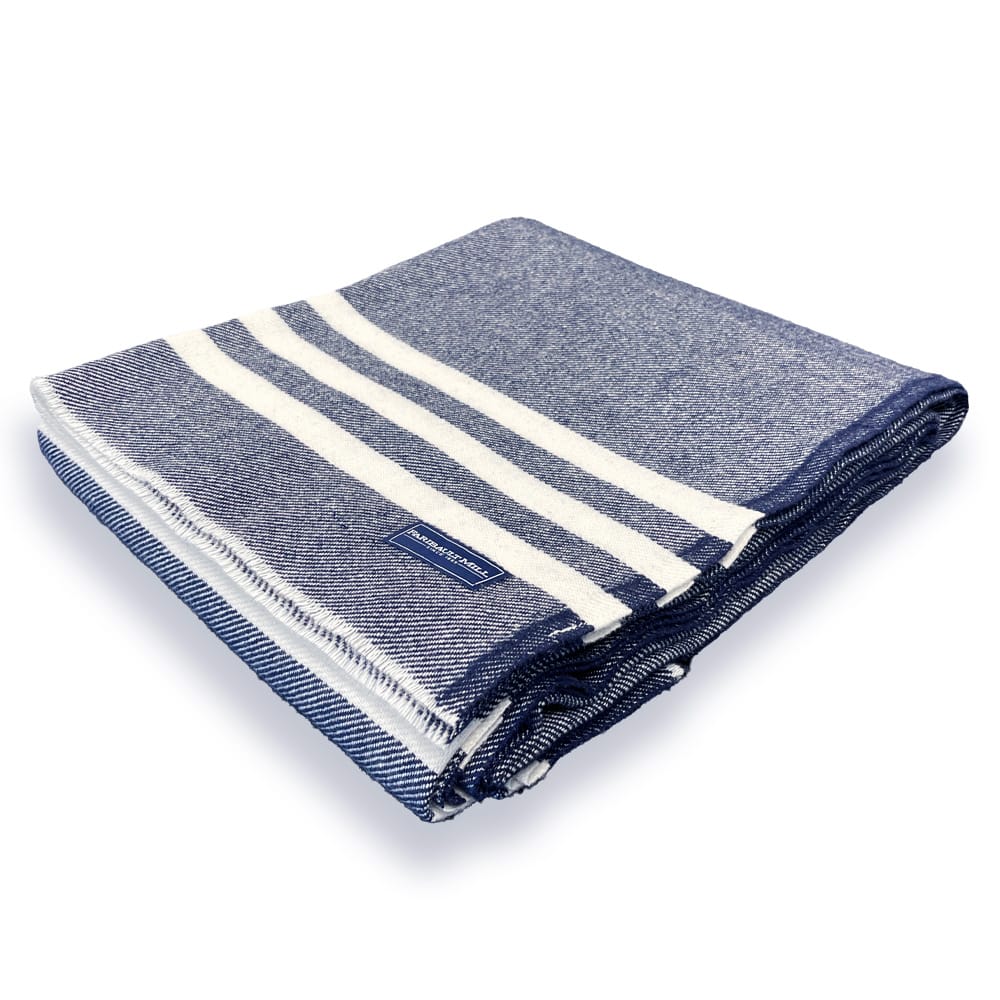 Faribault Mill 50" x 72" Trapper Wool Throw - Navy