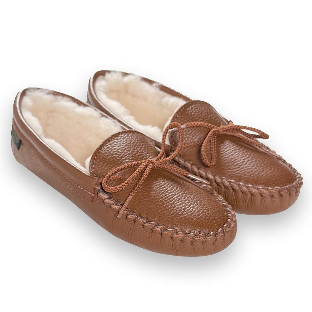 Faribault Mill 6 Footskins Women's Softsole Sheepskin Slippers - Brown
