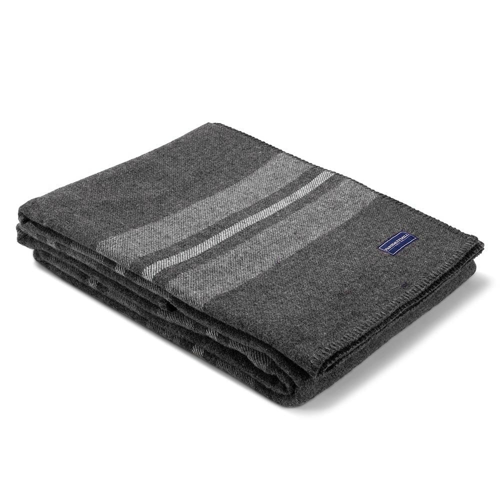 Faribault Mill Charcoal heather gray natural / Twin Cabin Wool Blanket