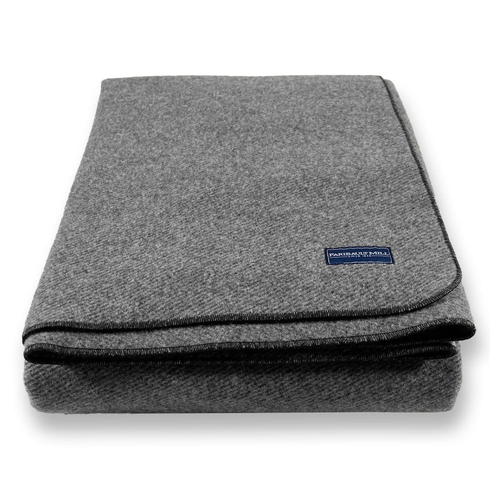 Faribault Mill Factory Second Summit Wool Blanket - Black