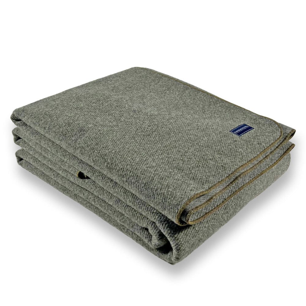 Faribault Mill Factory Second Summit Wool Blanket - Olive