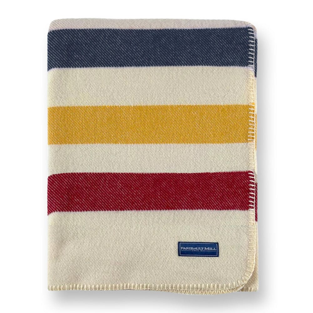 Faribault Mill Frontier Bone White Color Variation Factory Second Bone White Frontier Wool Throw Blanket