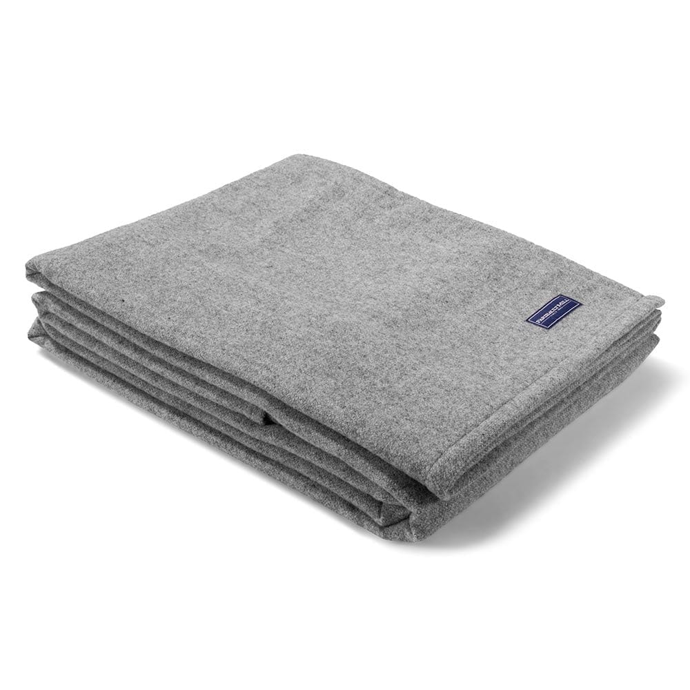 Faribault Mill Gray / Twin Lakefront Wool Blanket