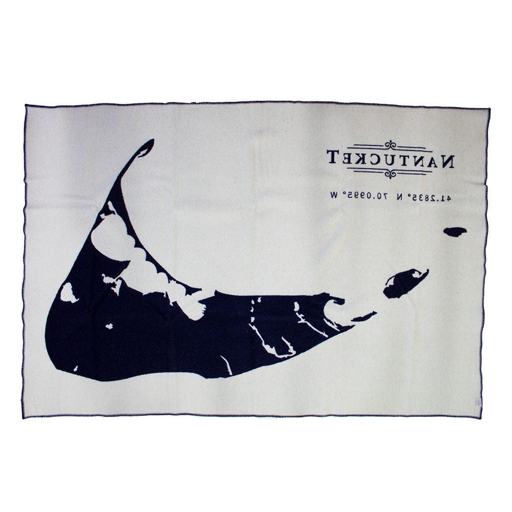 Map Nantucket Wool Throw active Current Dry clean or hand wash Faribault Lakes & Maps
