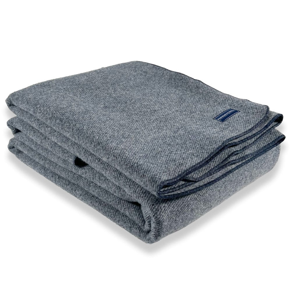 Faribault Mill Navy / Twin Summit Wool Blanket