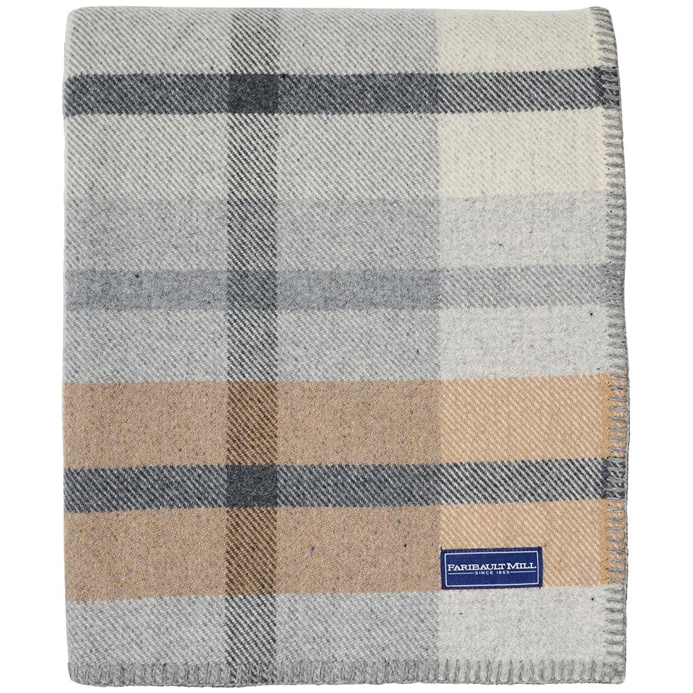 Faribault Mill Northfield Plaid Wool Throw Blanket