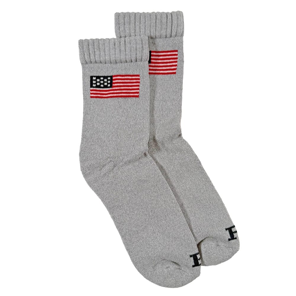 Faribault Mill One Size American Flag Cotton Marled Socks - Gray/Natural