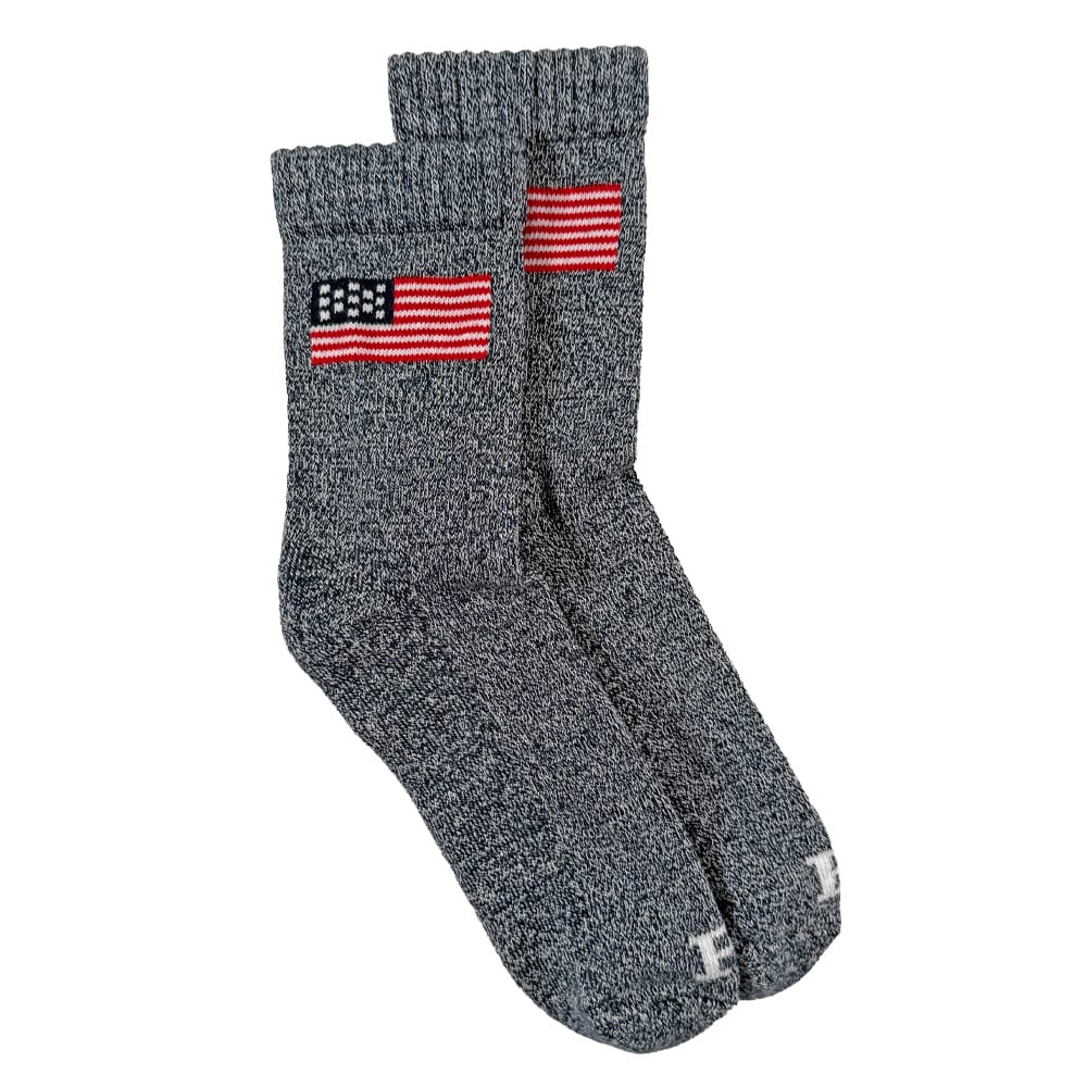 Faribault Mill One Size American Flag Cotton Marled Socks - Navy/Natural